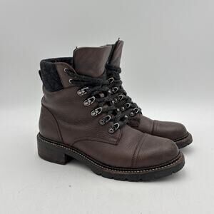 Frye Samantha Hiker Boots Women's 9B Leather Quilted Cuff Granola